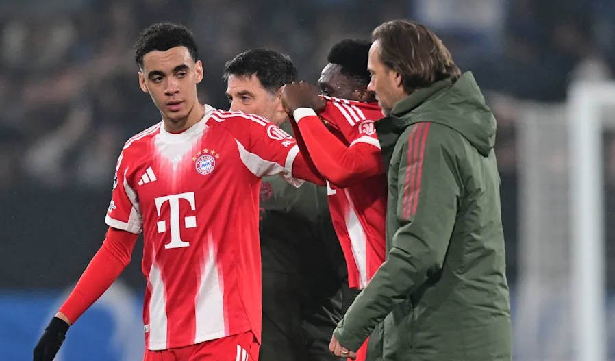 图片报：阿芳伤缺约3周，乌尔比希8-10天，穆西亚拉需休息数天